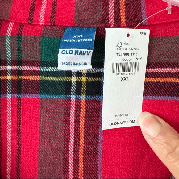 Old Navy Womens Flannel Pajama Set Size XXL Red Tartan Plaid Classic Holiday New - Picture 2 of 16